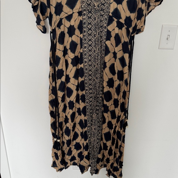Zara NWT Printed Kaftan Dress Chic Black and Cream Oversized - Size M/L - Picture 6 of 7